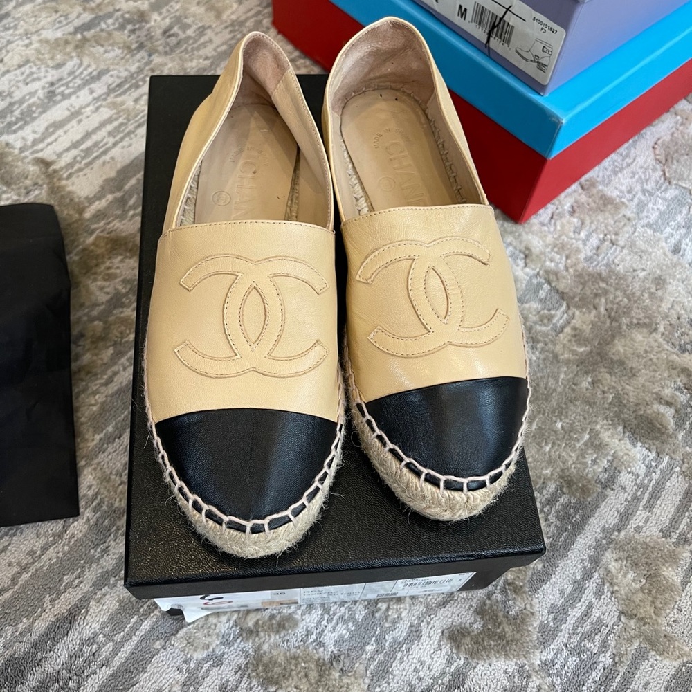 Chanel leather espadrilles